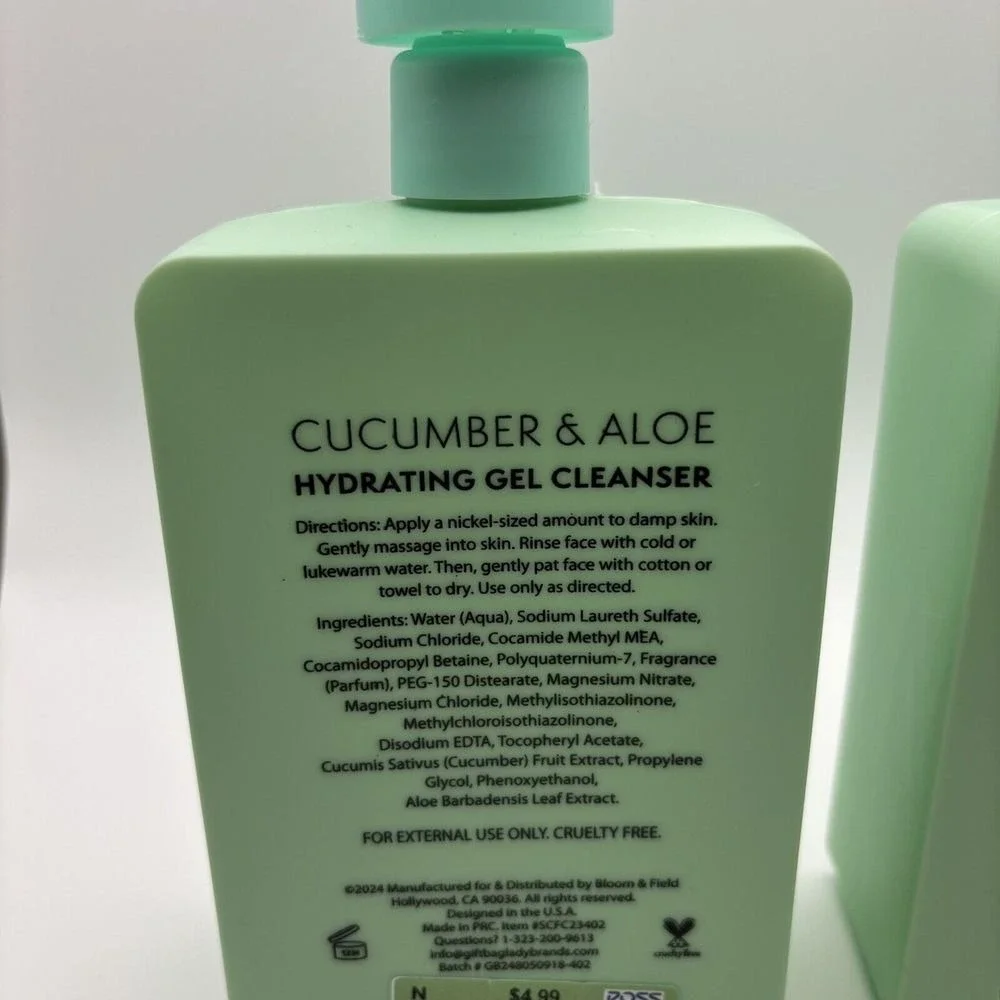 2 Pack Beauty‎ Bliss ~ Cucumber & Aloe Hydrating Gel Cleanser 16.5 fl oz
